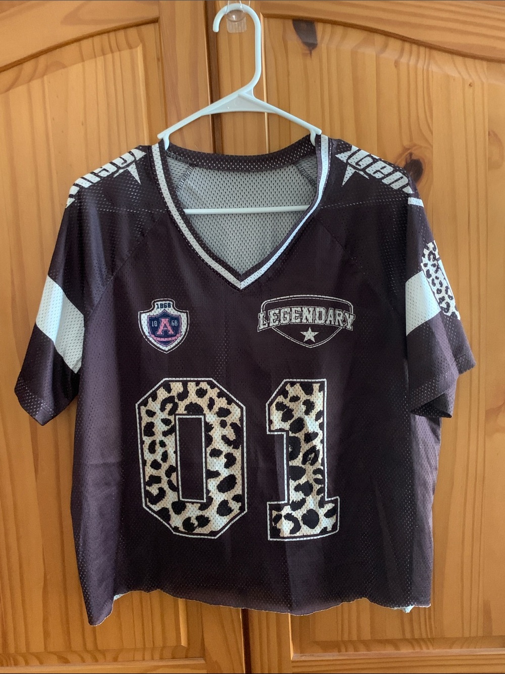 Legendary '01' Leopard Print Cut-off Jersey